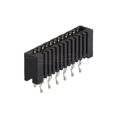 Pitch 1.00mm 180° C型 单排立插 正脚 12Pin 黑色